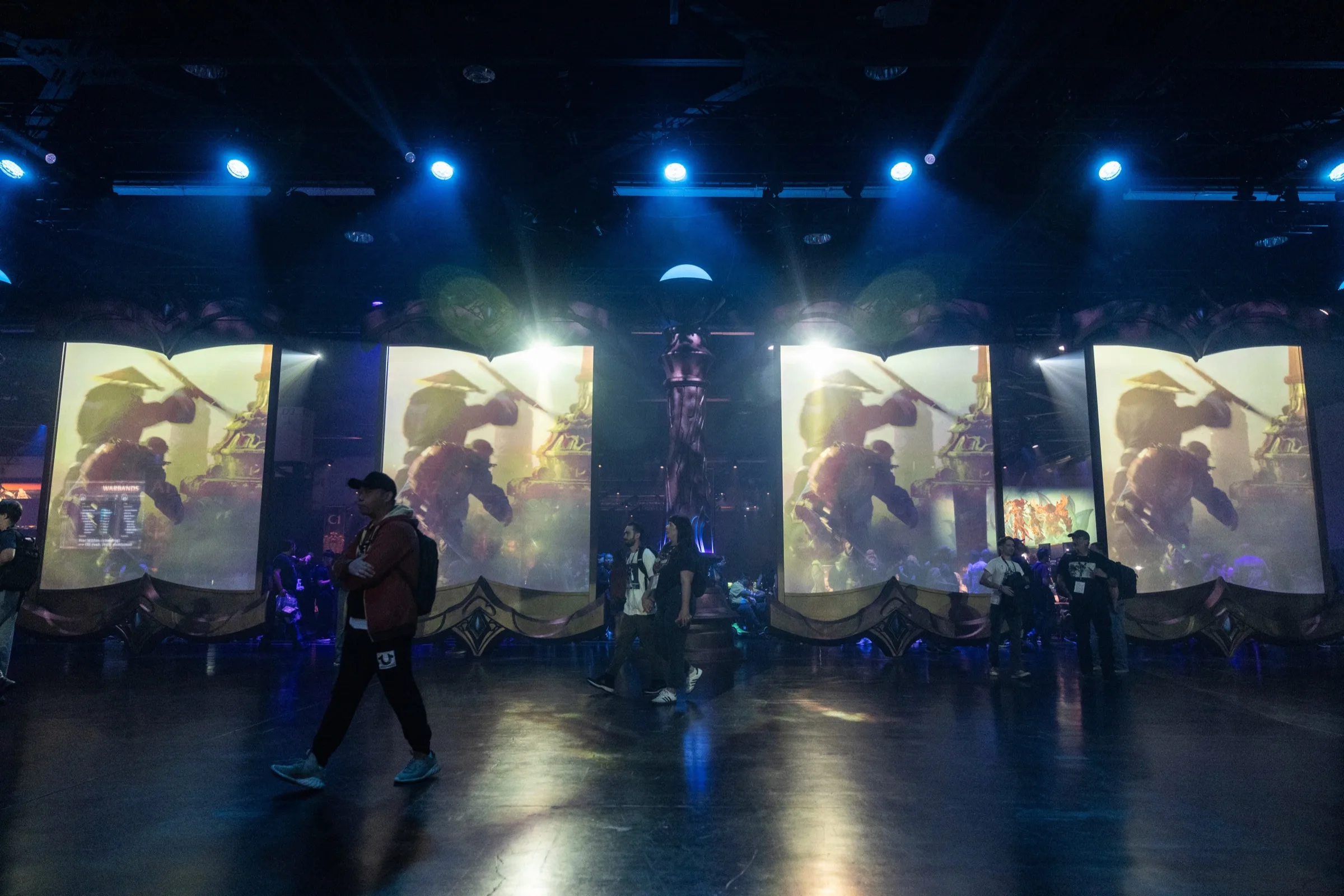 Giant projected storybook screens in the World of Warcraft zone